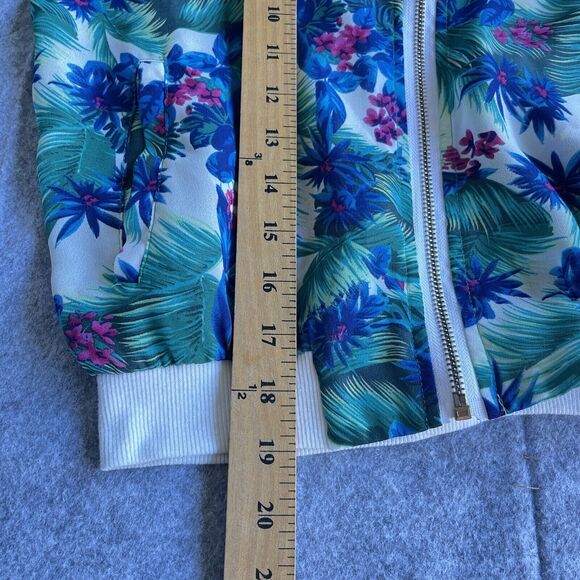 Alcott Surfwear Jacket Womens Extra Small‎ Tropical Floral Full Zip Semi Sheer - Picture 10 of 10